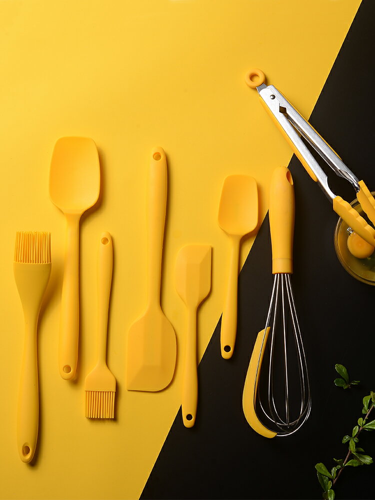 onlycook食品級矽膠烘焙工具套裝耐高溫刮刀油刷打蛋器食品夾鏟子
