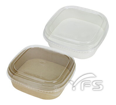 PCL-1717-750ml正方紙碗(牛皮/白)(OPS蓋/紙蓋) (紙餐盒/免洗餐具/免洗碗/紙餐碗/外帶碗/便當)【裕發興包裝】