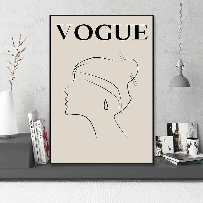 楓林宜居 抽象擺畫時尚線條客廳壁掛畫臥室簡約床頭壁畫家用黑白藝術裝飾畫