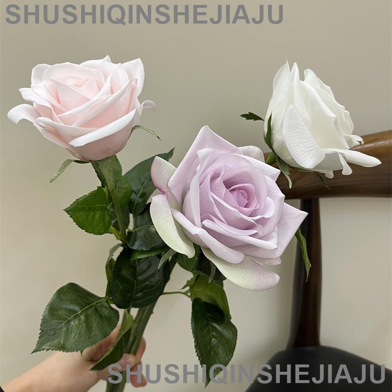 滿280元出貨 仿真花 假花 可開發票 高品質仿真花手感保濕玫瑰單枝卡羅拉室內家居餐桌擺件婚慶手捧花