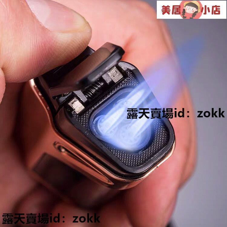 打火機 火機 防風火機 jobon中邦防風打火機充氣氣體三頭直沖個性創意藍火焰 自帶開口器