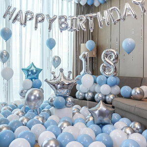 18歲生日快樂網紅氣球派對裝飾品背景墻場景房間布置用品女孩網紅