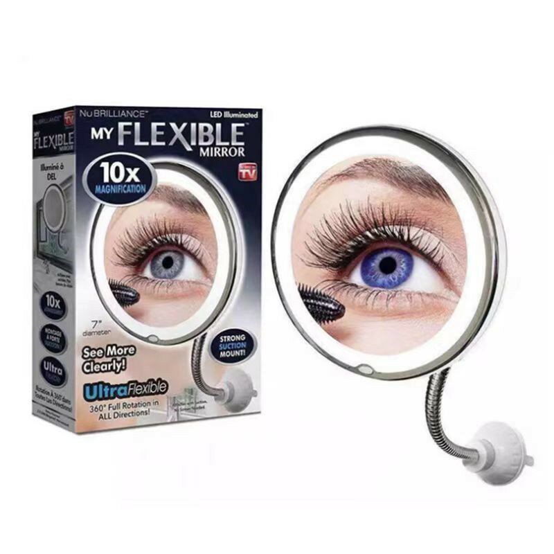 MFlexibleMirrorLED補光吸盤化妝鏡10倍放大萬向360度折疊鏡子 3