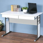 巧思120cm書桌-白色加厚桌面(附抽屜x2)❘電腦桌/書桌/工作桌/辦公桌【YoStyle】