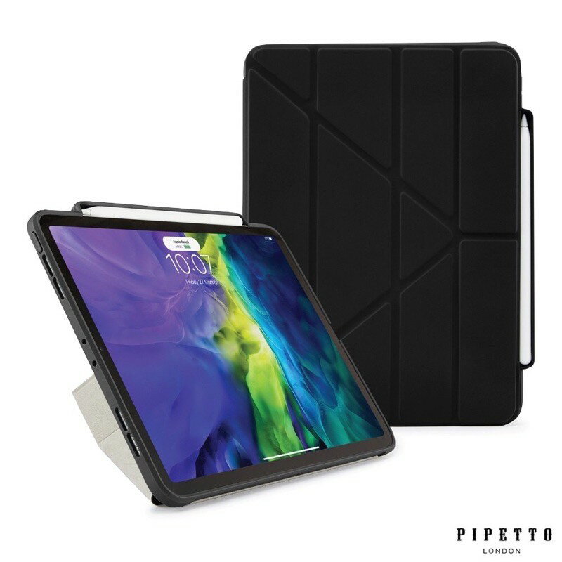 強強滾p-Pipetto iPadAir10.9吋(2020)Origami Pencil多角度多功能保護套(內建筆槽)