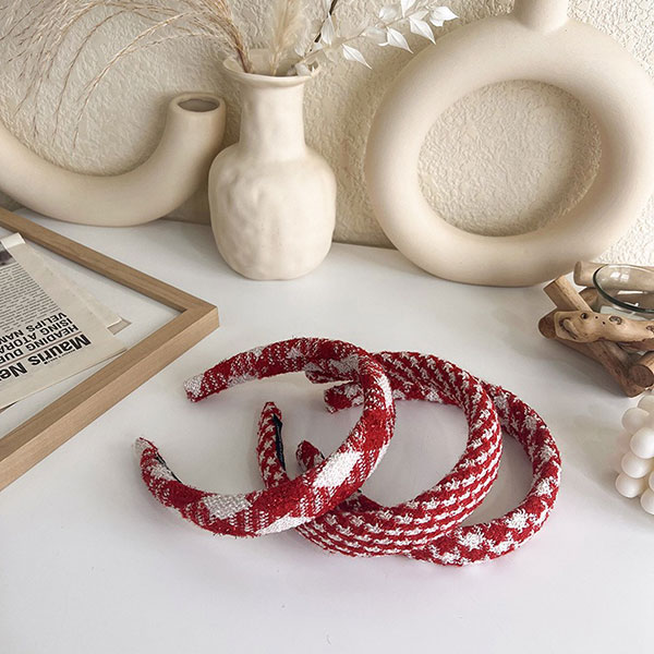 正韓 紅色系髮箍 新年 過年 農曆年 喜氣 亮片 金蔥 小香風 小香 髮帶 正紅 酒紅 聖誕節 韓國 1