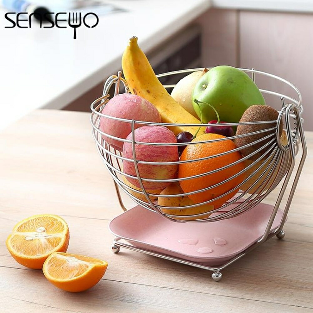 果盤 創意304不銹鋼水果籃 客廳水果盤家用收納籃瀝水果盆歐式糖果盤 曼慕衣櫃
