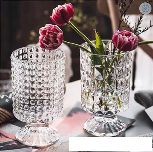 法式創意玻璃花瓶透明輕奢擺件歐式水養插花鮮花瓶餐桌客廳裝飾品 名購居家