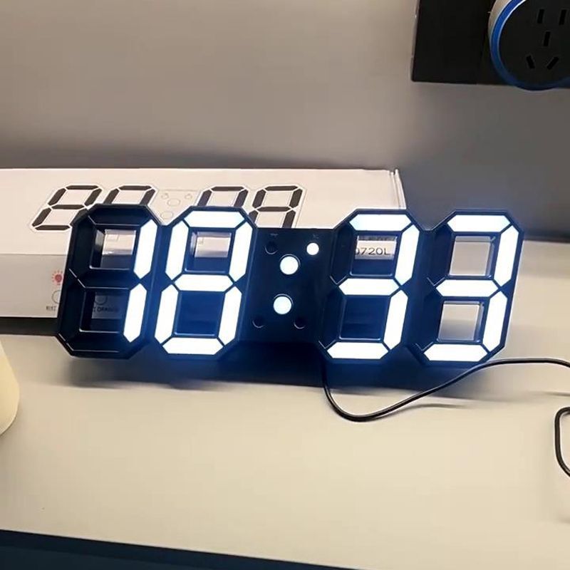 免運 高顏值LED數字電子時鐘 客廳掛墻大屏數顯鐘2025遙控款