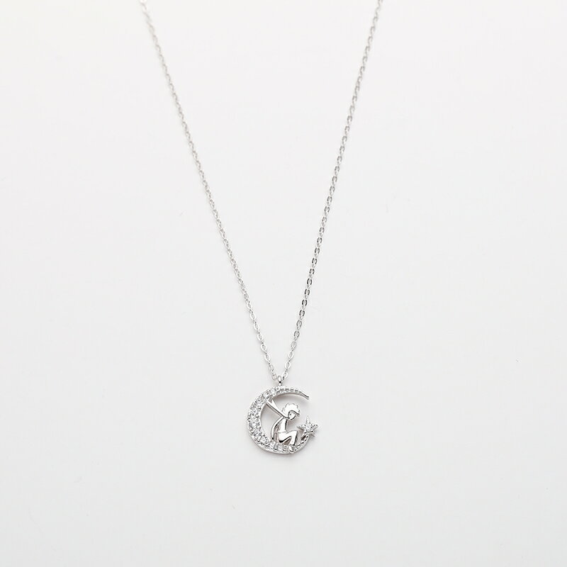 小王子系列周邊禮物星月項鏈女閨蜜生日結婚新婚禮品925純銀吊墜 4