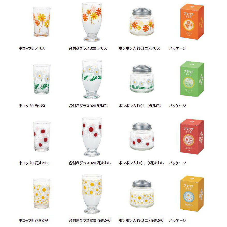 日本ADERIA  昭和復古花朵水杯 / 玻璃杯 共4款 Drinkeat金益合 7