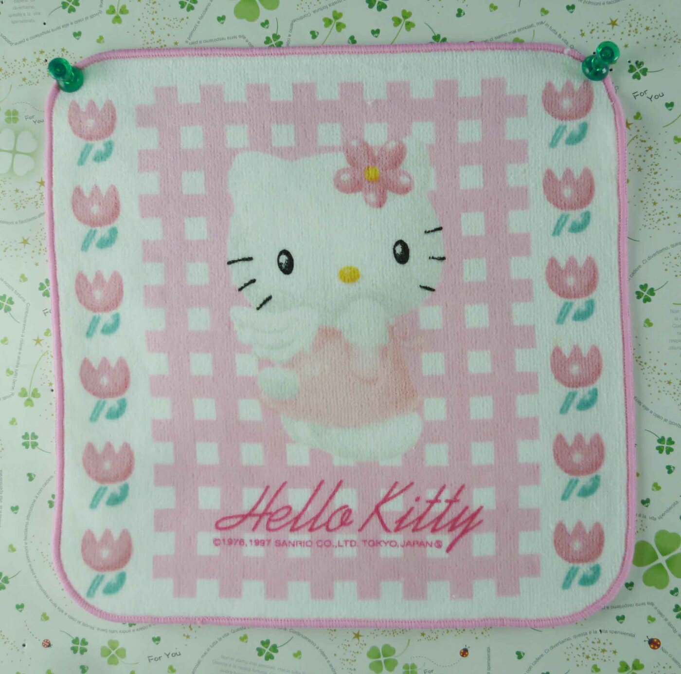 【震撼精品百貨】Hello Kitty 凱蒂貓 方巾-限量款-粉白天使 震撼日式精品百貨