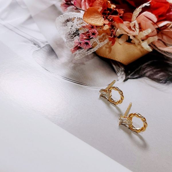 現貨專區｜圓形編織耳環-微光金(BPE59-g)｜送禮精選店家★Reyna jewelry 女王飾品