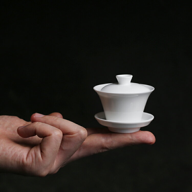 迷你小蓋碗小巧白瓷陶瓷小號沖茶試茶工功夫兒童小孩單人茶具旅行