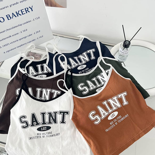 ANNAS 韓國 有罩杯 短版背心 細肩帶 罩杯 胸墊 免穿內衣 棉質 性感 露肚 休閒運動 辣妹跳舞 顯瘦 大胸 特價 6