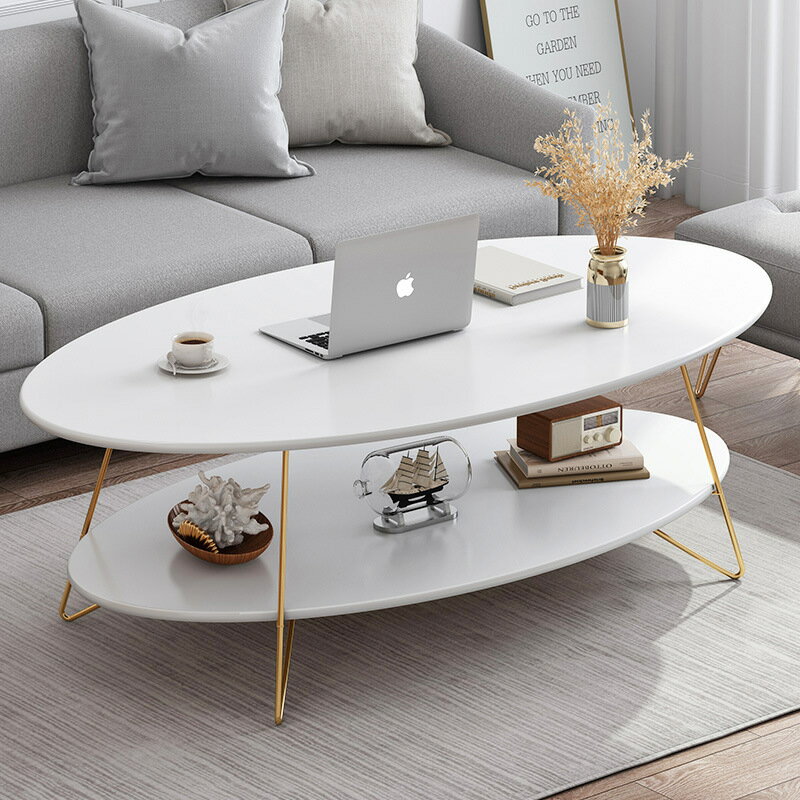 APP下單享點數9% 現代簡約茶幾家用客廳桌子雙層迷你小圓桌創意小戶型沙發邊幾邊桌