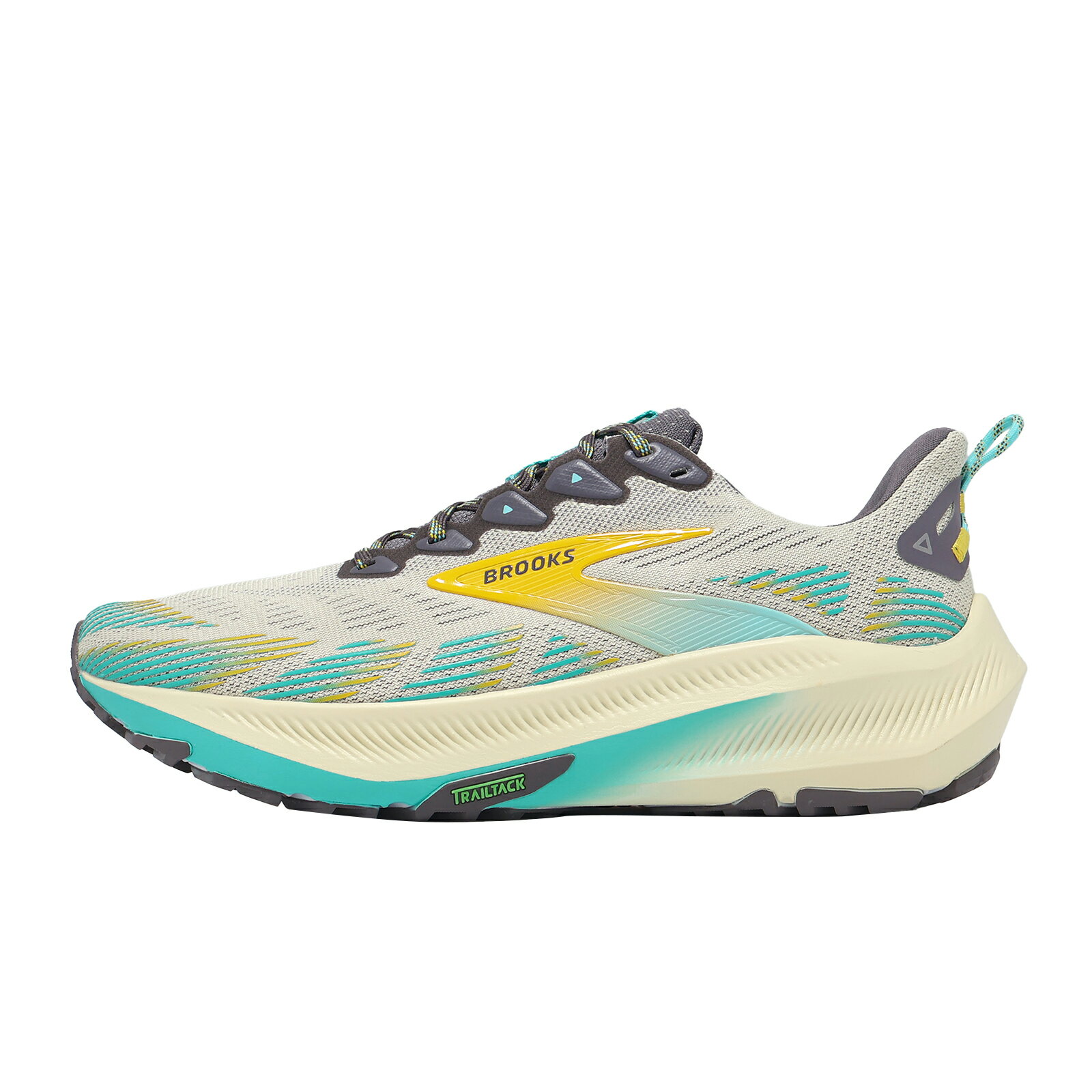 Brooks 越野跑鞋 Ghost Trail 男鞋 米 綠 緩衝 戶外 慢跑鞋 1104751D287