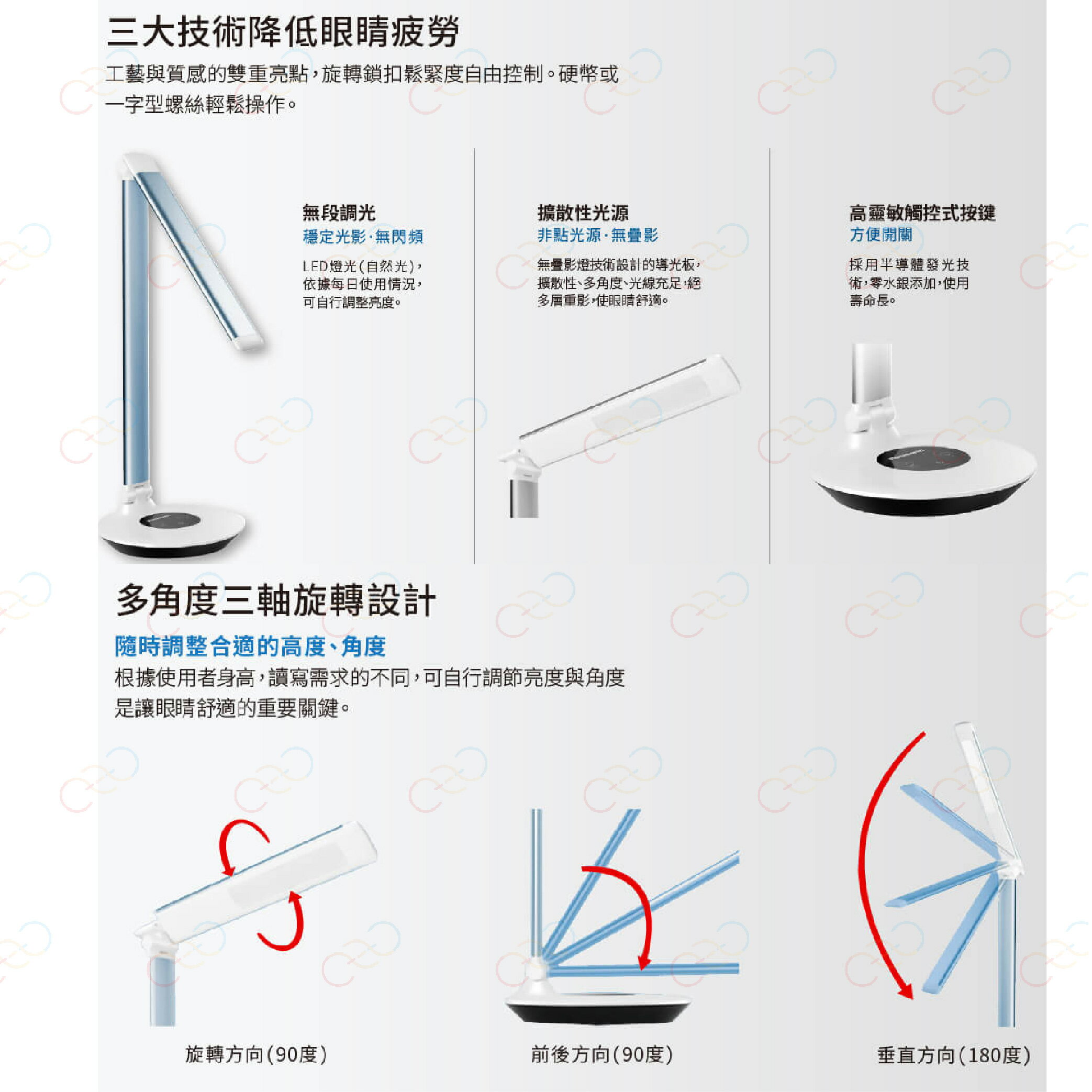Panasonic 國際牌 P系列 檯燈 觸控調光 無藍光 HH-LT0610P09 書桌燈 (A Light) 5