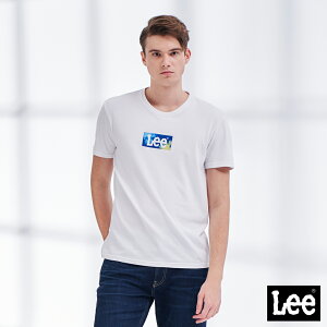【涼感衣】Lee 天空藍小Logo短袖圓領T恤 男 白 Modern 玉石科技