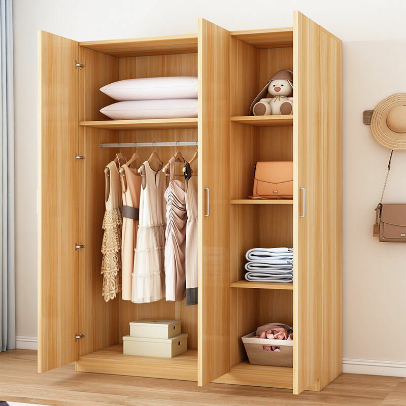 衣櫃簡約出租房用經濟型簡易掛衣櫃家用臥室木質收納衣櫥櫃子