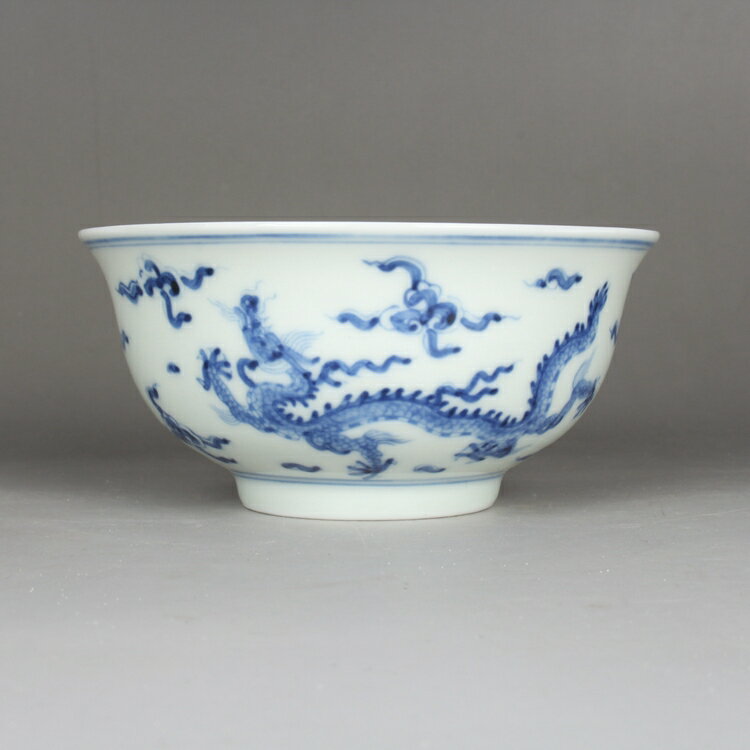 唐物 青花花紋碗 大明成化年製 款 中国美術 古玩 SH92 明成