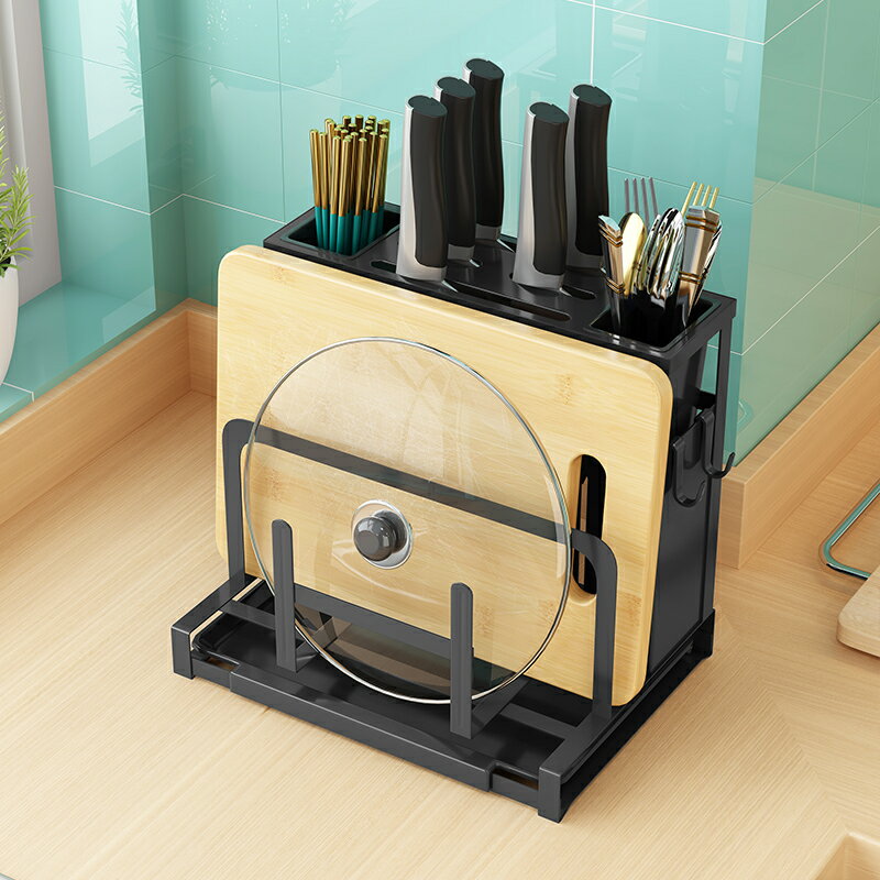 筷籠刀架一體廚房多功能砧板菜板置物架家用免打孔刀具案板收納架