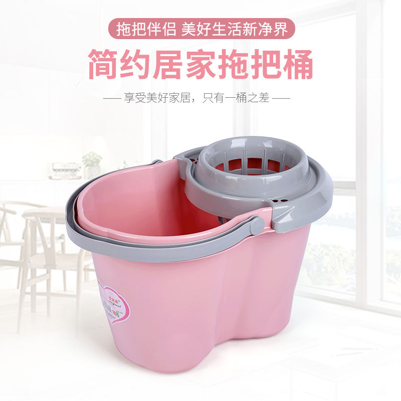 加厚帶輪拖把桶家用免手洗拖把桶擠水桶清潔單桶壓干桶家庭墩布桶