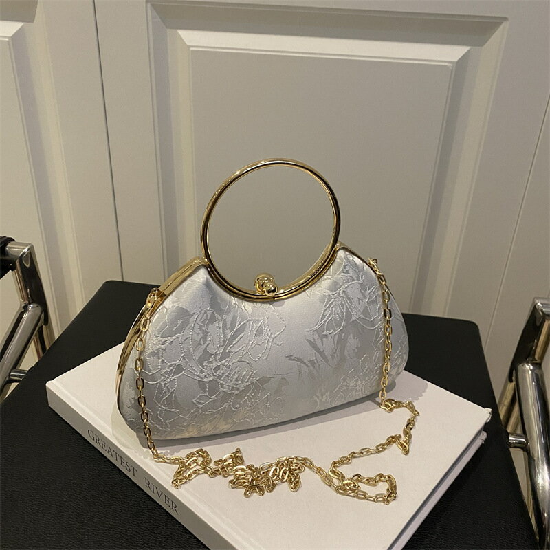 晚宴包歐美時尚跨境外貿閃料手拿單肩斜挎鏈條女包新款包包女