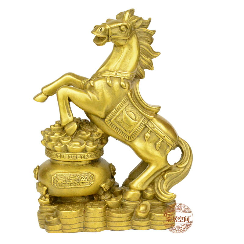 銅器 十二支馬 馬到成功 招財馬 家内 玄関 風水 装飾品 工芸品 置物 