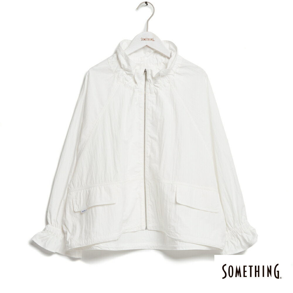 SOMETHING 女款 寬版造型外套 (白色)