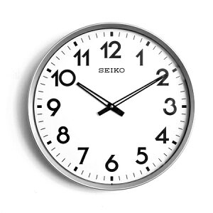 SEIKO精工時鐘 銀色大數字無秒針掛鐘 大尺寸設計適合公司/學校/戶外 柒彩年代【NE1619】原廠公司貨