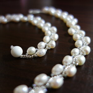 【Ribbons】淡水珍珠 項鍊 手鍊 禮物 Pearl Beaded bracelet necklace