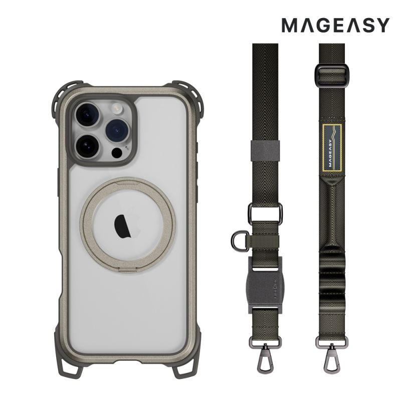 MAGEASY Apple 蘋果 iPhone 16 Pro Max 6.9吋 Odyssey Ultra M 終極防摔磁吸支架掛繩手機殼 防摔殼 磁吸殼 軍規防摔認證 MagSafe【愛瘋潮】