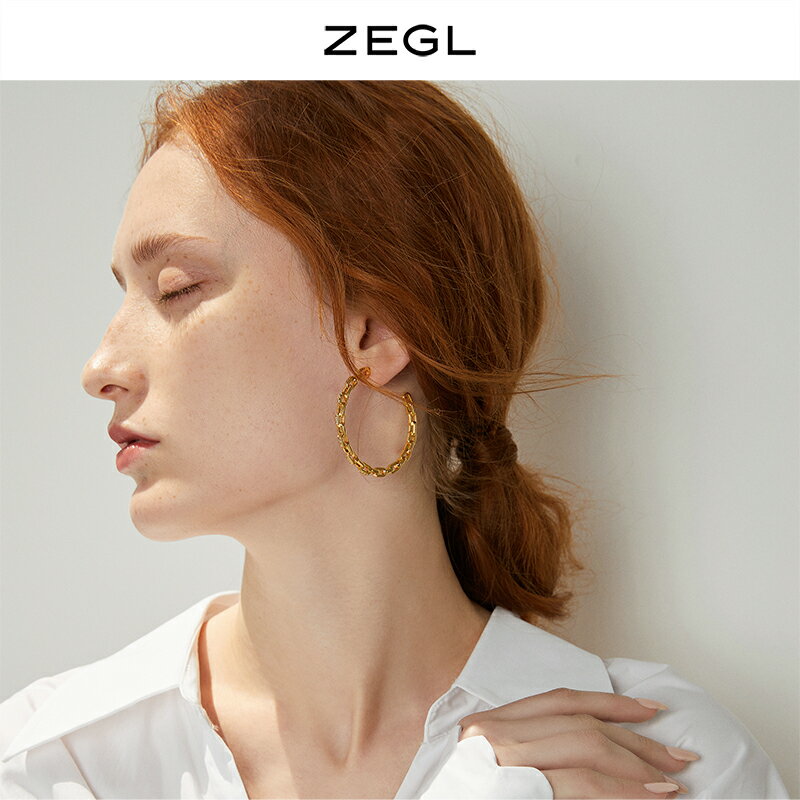 ZEGL時尚耳環耳圈冷淡風女氣質韓國輕奢耳釘2021新款簡約個性耳飾