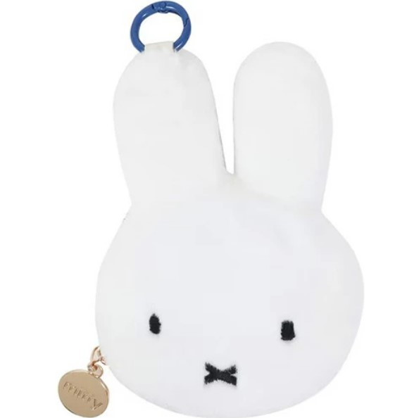 《預購》日本 miffy 70th 周年紀念 大臉造型零錢包(藍色釦環)｜小鶴日貨