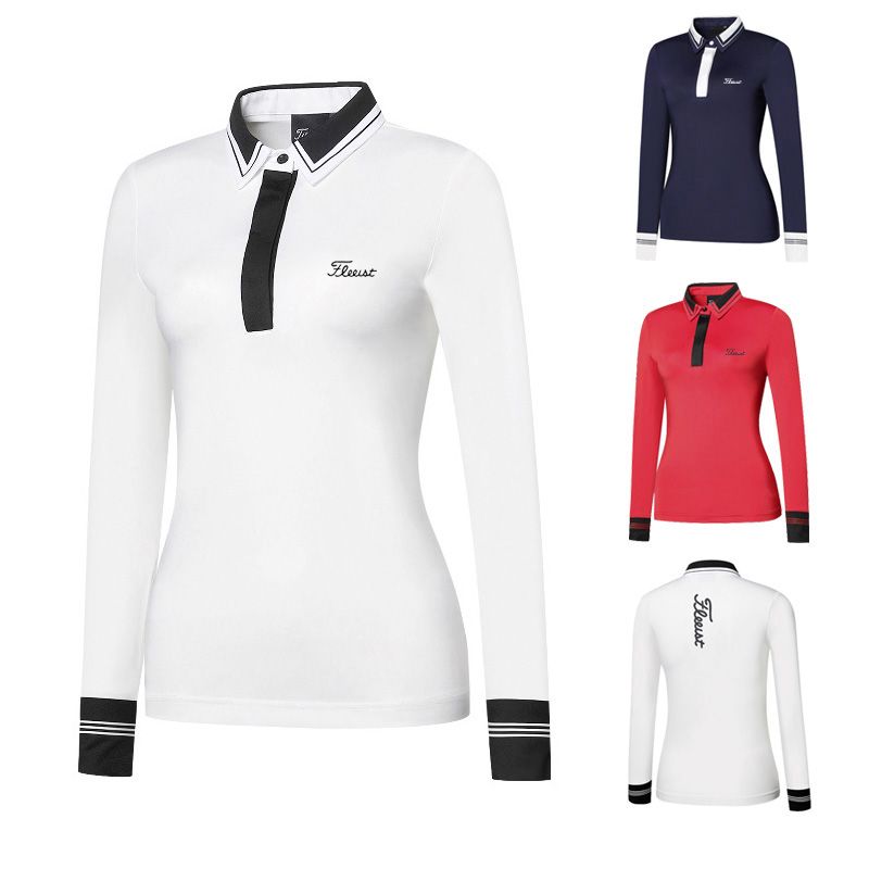 【元素運動】golf球衣高爾夫服裝女透氣速幹排汗休閑修身防曬衣戶外Polo衫上衣