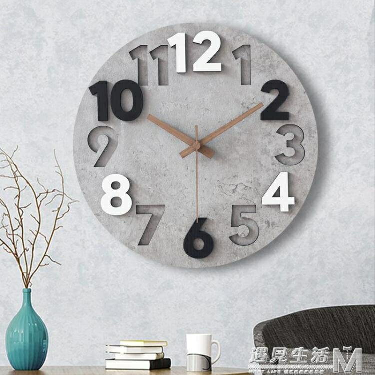 簡約現代家用鐘錶牆上藝術靜音大氣輕奢掛鐘客廳時尚掛錶創意時鐘 全館免運