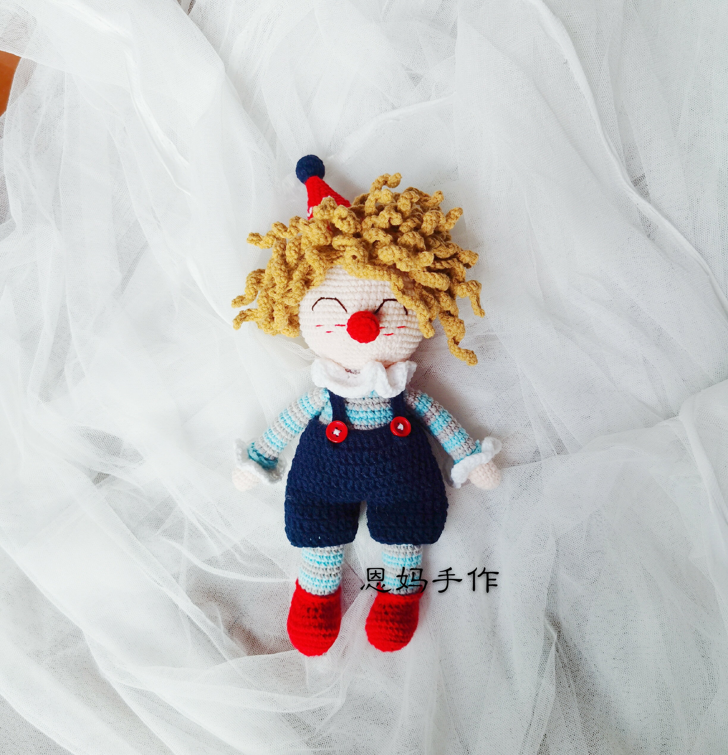 非成品手作DIY毛線鉤針編織小丑娃娃材料包含紙圖解打發時間 居家小物