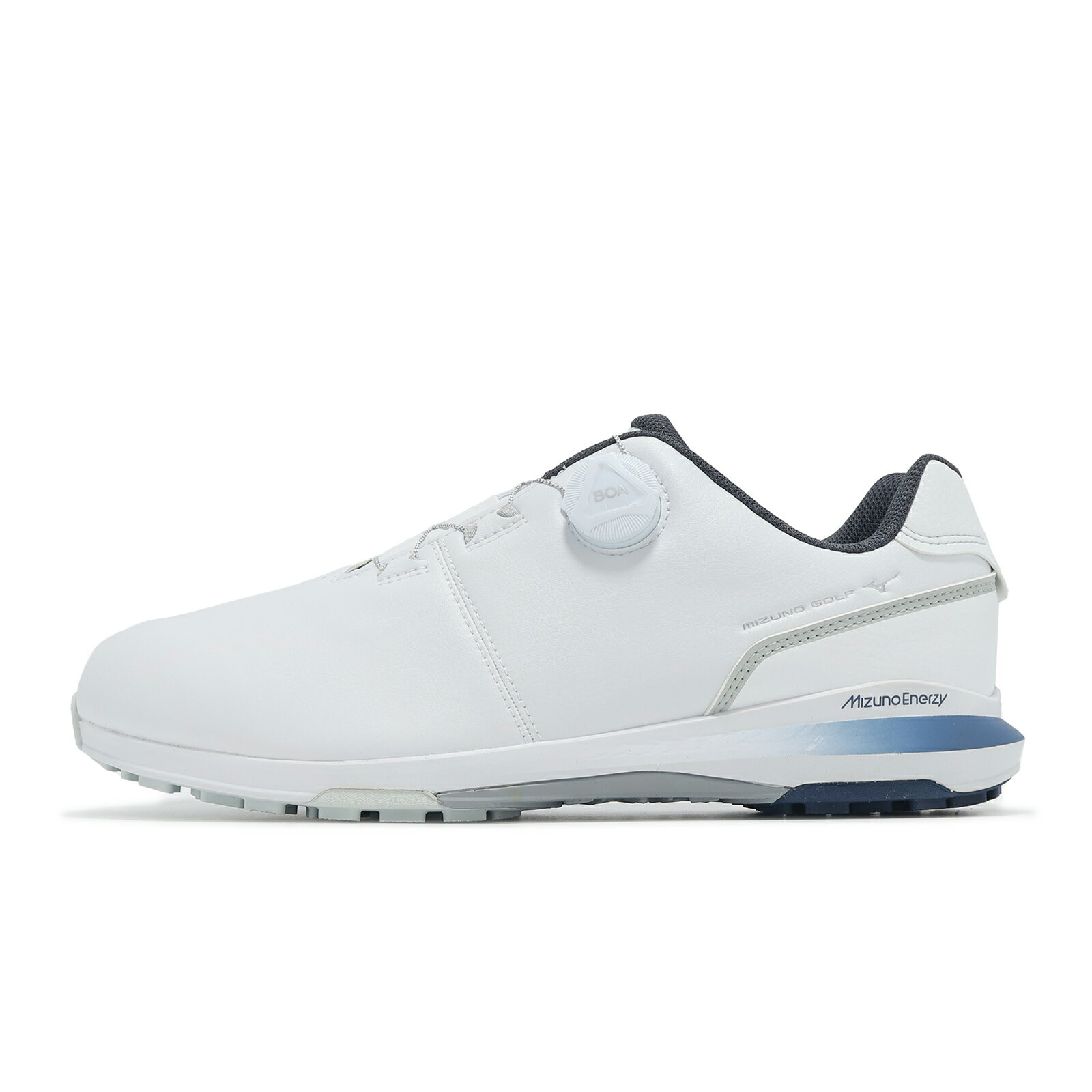 Mizuno 高爾夫球鞋 Nexlite Enerzy Boa 4E 男鞋 寬楦 白 藍 旋鈕 輕量 美津濃 51GQ2450-01