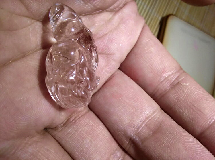 巴西鈦晶貔貅發晶雕掛擺件項鏈吊墜天然水晶招財辟邪轉運一物一圖1入