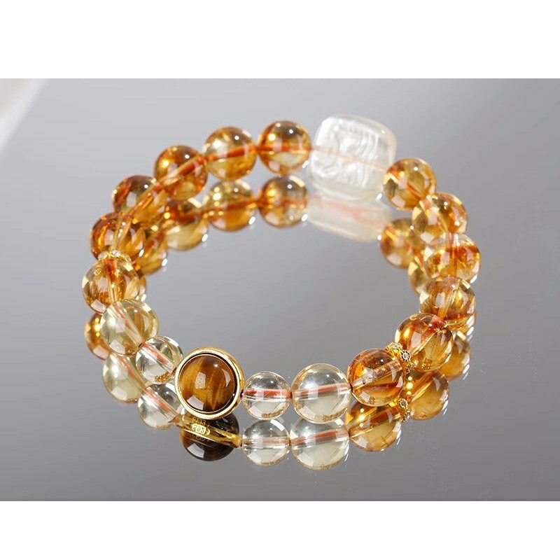 現貨+預購 黃水晶手鍊手繩女手珠平安擋煞防小人轉運淨化招財開運-扎基拉姆虎眼石74kj13【獨家進口】【米蘭精品】