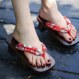 分木屐女日本日式二齒人字拖厚底木屐拖鞋和風木拖鞋情侶cos