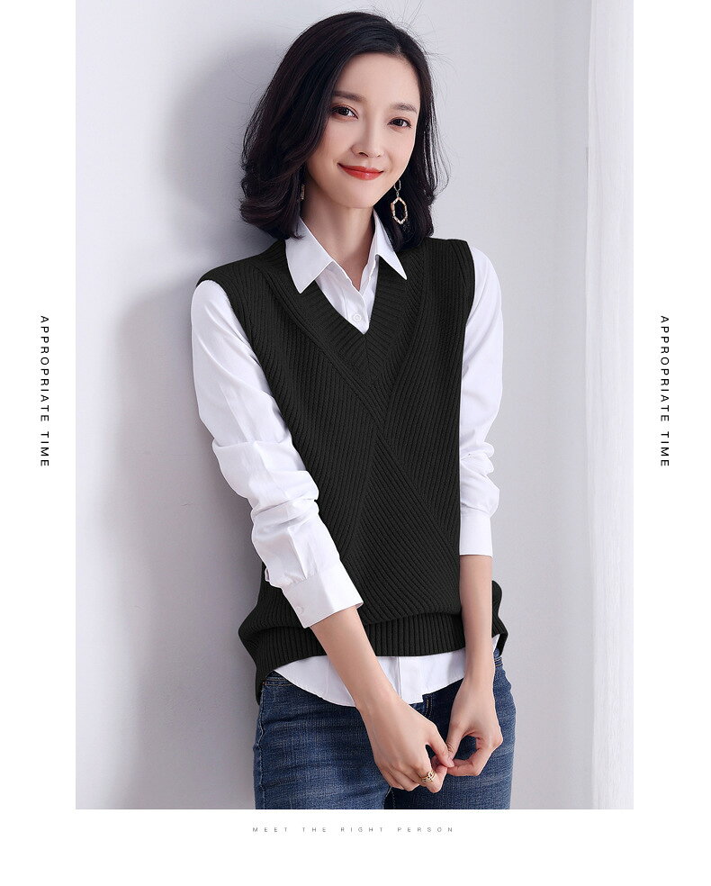 現貨學院風V領毛衣背心針織上衣針織衫【59-24-8T3161-19】ibella 艾貝拉 8