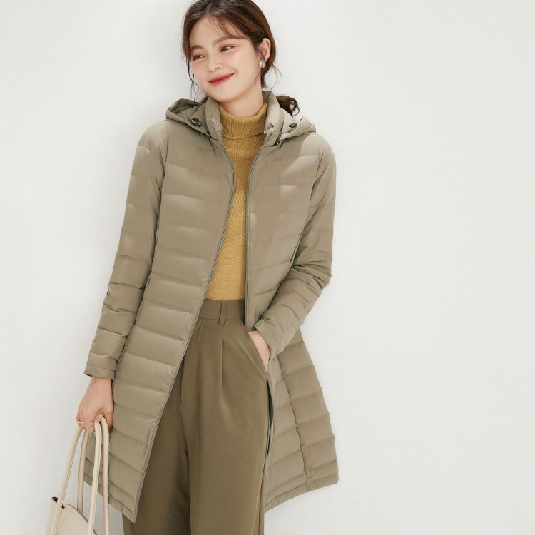 女保暖連帽羽絨外套羽絨衣大衣中長版90%白絨鴨絨4色4碼【24-25-8CX-8961-22】ibella 艾貝拉 3