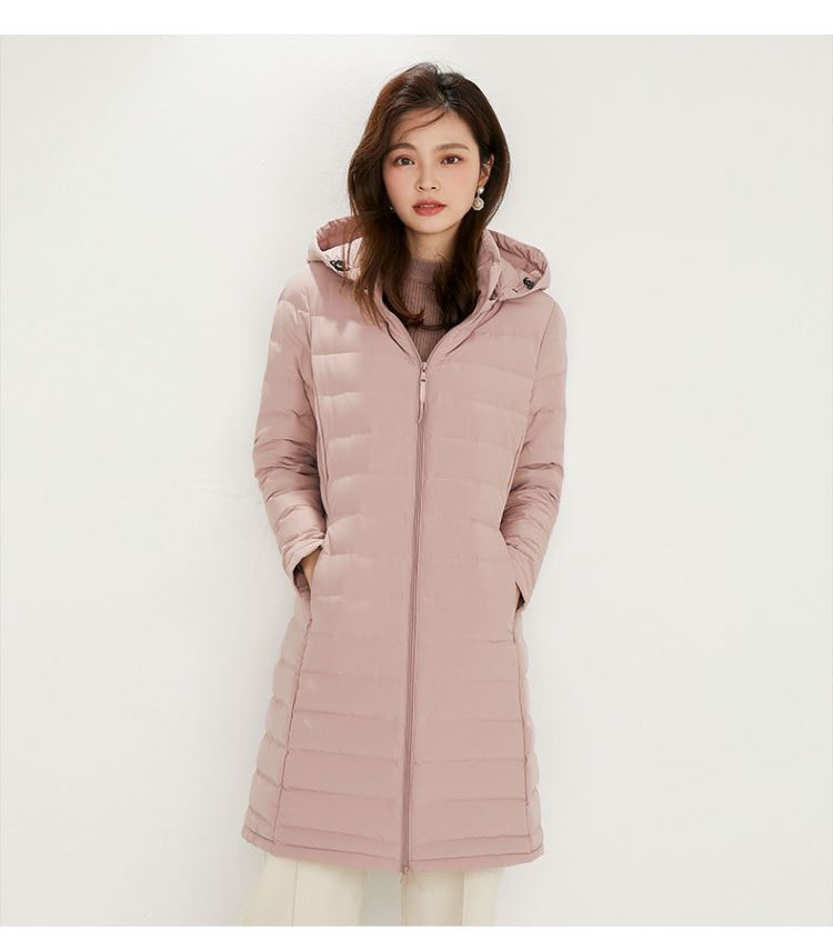 女保暖連帽羽絨外套羽絨衣大衣中長版90%白絨鴨絨4色4碼【24-25-8CX-8961-22】ibella 艾貝拉 5