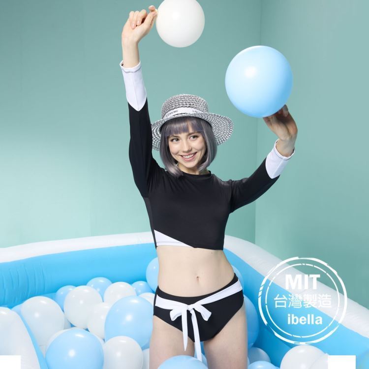 台灣製造MIT現貨女萊卡泳衣蝴蝶結泳褲二件式(附帽)【36-66-823116-23】ibella艾貝拉