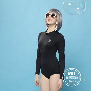 台灣製造MIT現貨女萊卡立領連身泳衣泳裝一件式(附帽)【36-66-8WH1107-23】ibella艾貝拉