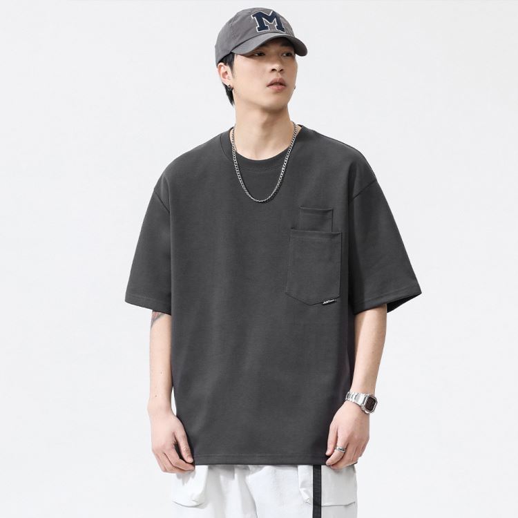 現貨男裝美式復古口袋重磅T恤棉T短袖上衣【38-11-8XZ2623-24】ibella 艾貝拉