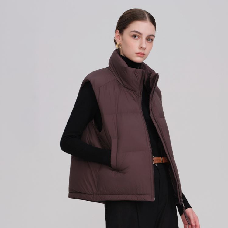 加厚保暖立領羽絨背心外套女羽絨衣大尺碼90%白鴨絨【21-25-8891-25】ibella 艾貝拉