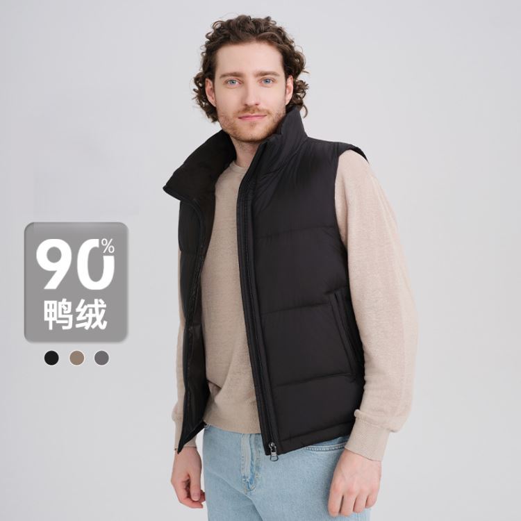 加厚保暖立領羽絨背心外套羽絨衣男90%白鴨絨【21-25-8981-25】ibella 艾貝拉 4